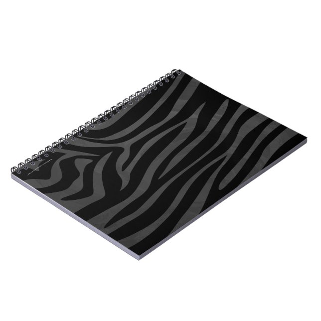 Zebra Black och Grått Print Anteckningsbok (Vänstra Sidan)