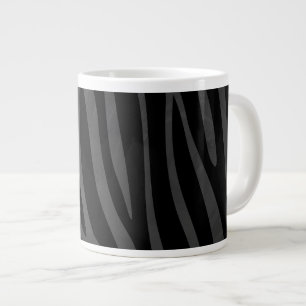 Zebra Black och Grått Print Jumbo Mugg