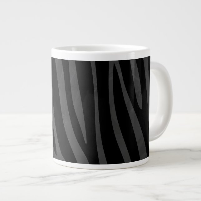 Zebra Black och Grått Print Jumbo Mugg (Framsida höger)