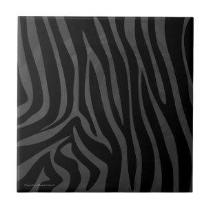 Zebra Black och Grått Print Kakelplatta