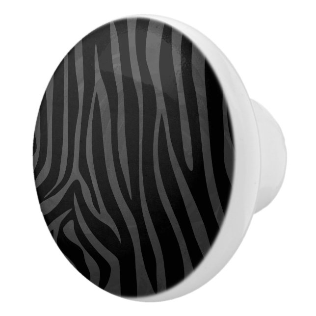 Zebra Black och Grått Print Knopp (Höger)