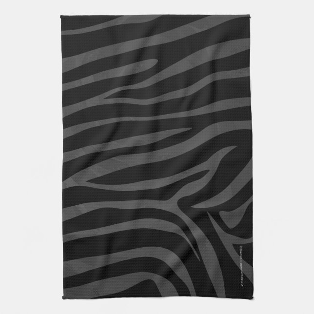 Zebra Black och Grått Print Kökshandduk (Vertikal)