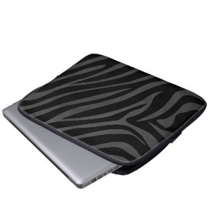 Zebra Black och Grått Print Laptop Fodral