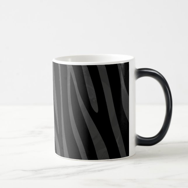 Zebra Black och Grått Print Magisk Mugg (Höger)