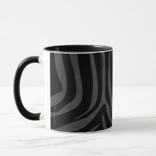 Zebra Black och Grått Print Mugg