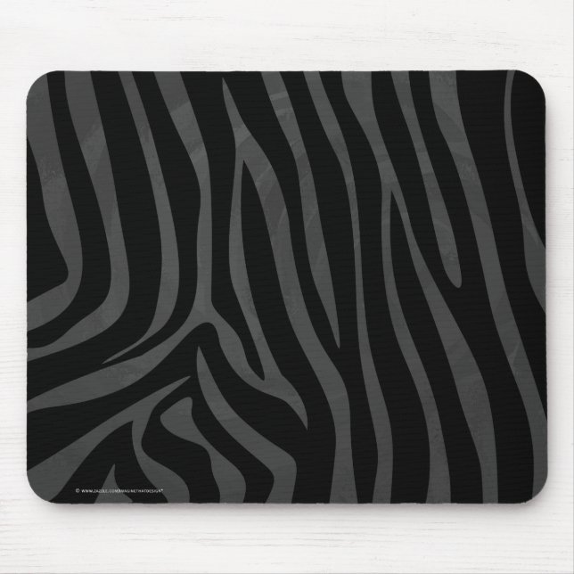 Zebra Black och Grått Print Musmatta (Framsidan)