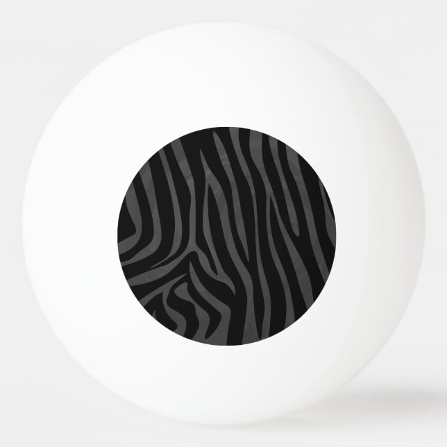Zebra Black och Grått Print Pingisboll (Framsidan)