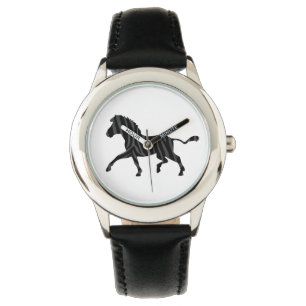 Zebra Black och Grått Print Silhouette Armbandsur