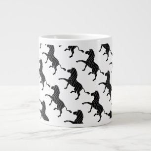Zebra Black och Grått Print Silhouette Jumbo Mugg