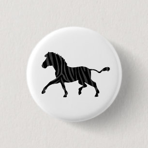 Zebra Black och Grått Print Silhouette Knapp