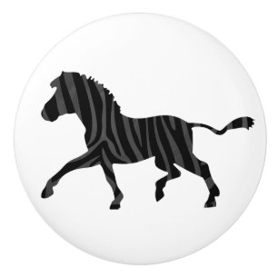 Zebra Black och Grått Print Silhouette Knopp