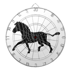 Zebra Black och Grått Print Silhouette Piltavla