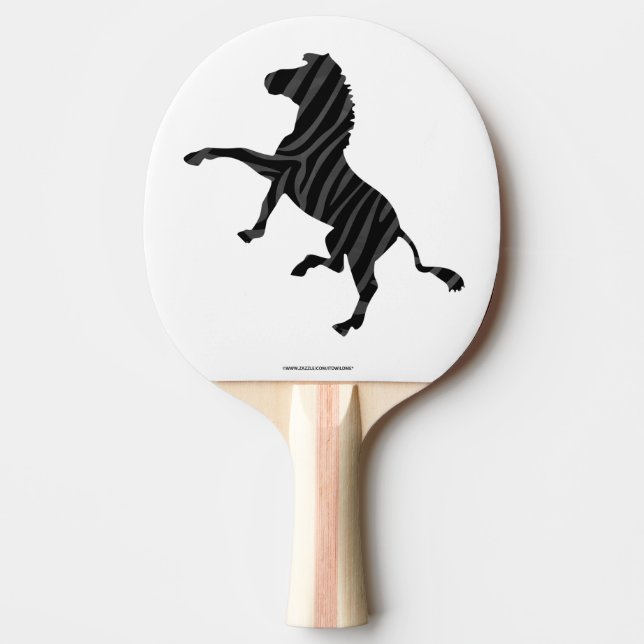Zebra Black och Grått Print Silhouette Pingisracket (Framsidan)