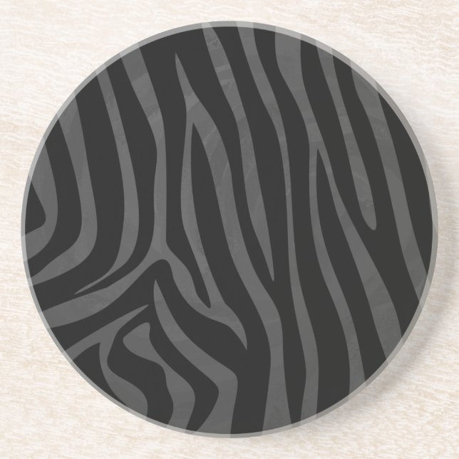 Zebra Black och Grått Print Underlägg Sandsten (Framsidan)