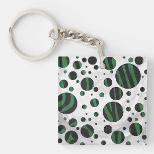Zebra Black och Grönt Polka Dot
