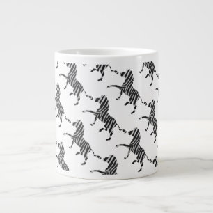 Zebra Black och Light Grått Silhouette Jumbo Mugg