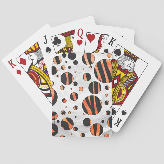 Zebra Black och Orange Polka dots Casinokort (Baksidan)