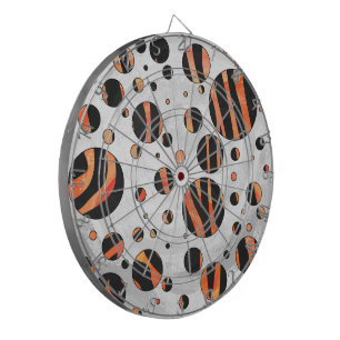 Zebra Black och Orange Polka dots Darttavla