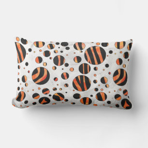 Zebra Black och Orange Polka dots Lumbarkudde