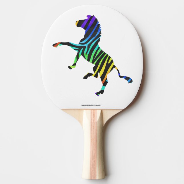 Zebra Black och Rainbow Silhouette Pingisracket (Framsidan)