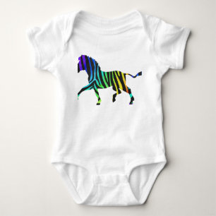 Zebra Black och Rainbow Silhouette T-shirt