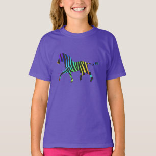 Zebra Black och Rainbow Silhouette T-shirt