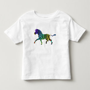 Zebra Black och Rainbow Silhouette Tee Shirt