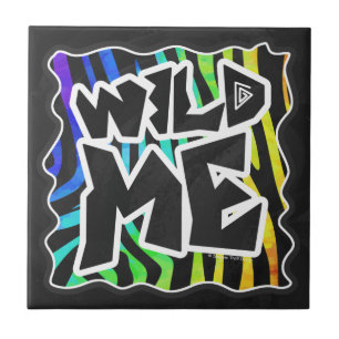 Zebra Black och Rainbow Vild me Kakelplatta