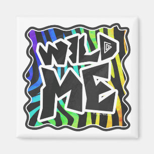 Zebra Black och Rainbow Vild me Magnet