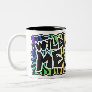 Zebra Black och Rainbow Vild me Två-Tonad Mugg