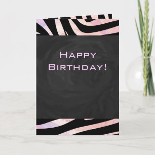 Zebra Black och Rosa Monogram Kort