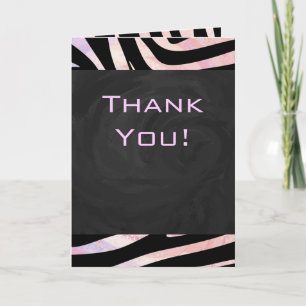 Zebra Black och Rosa Monogram Kort