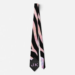 Zebra Black och Rosa Monogram Slips