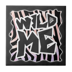 Zebra Black och Rosa Vild mig Kakelplatta