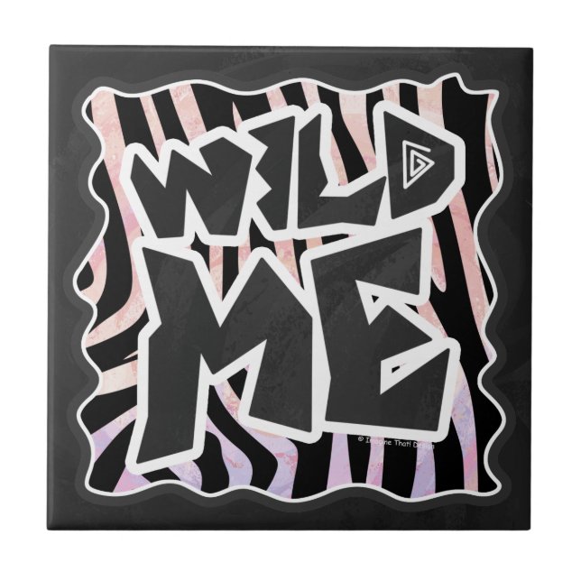 Zebra Black och Rosa Vild mig Kakelplatta (Framsidan)