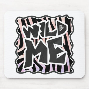 Zebra Black och Rosa Vild mig Musmatta