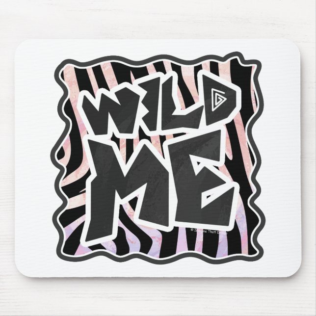 Zebra Black och Rosa Vild mig Musmatta (Framsidan)