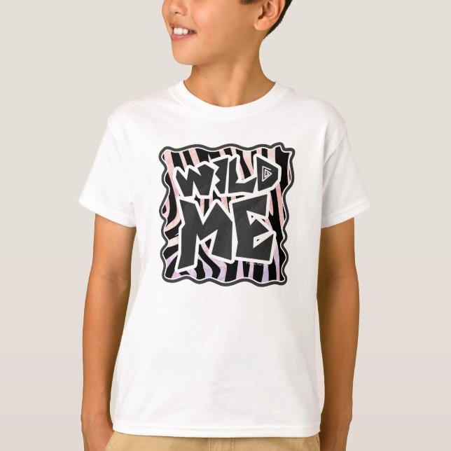 Zebra Black och Rosa Vild mig Tee (Framsida)