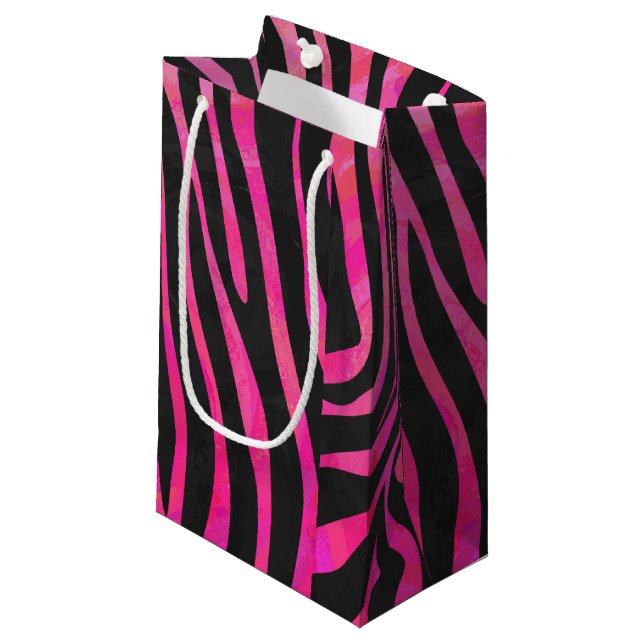 Zebra Black och Shock rosa Print (Framsidan Vinklad)