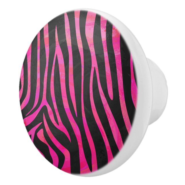Zebra Black och Shock rosa Print Knopp (Höger)