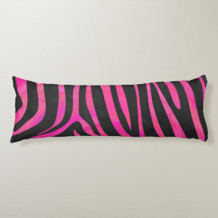 Zebra Black och Shock rosa Print Kroppskudde
