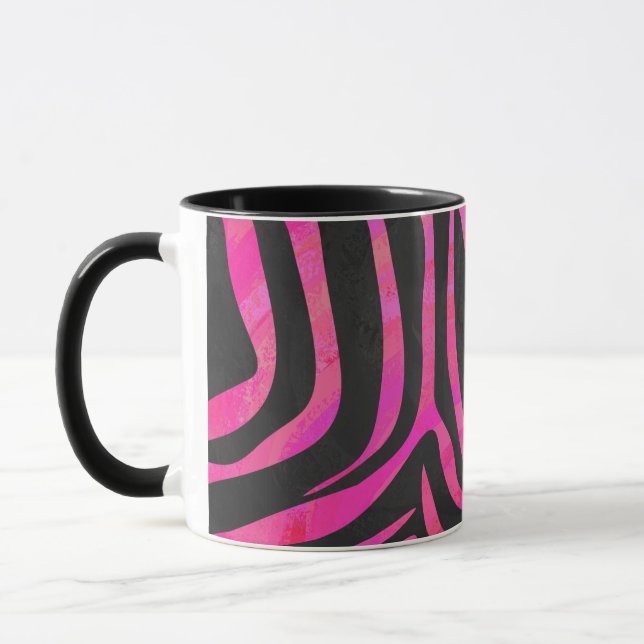Zebra Black och Shock rosa Print Mugg (Vänster)