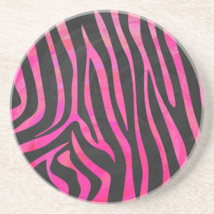 Zebra Black och Shock rosa Print Underlägg