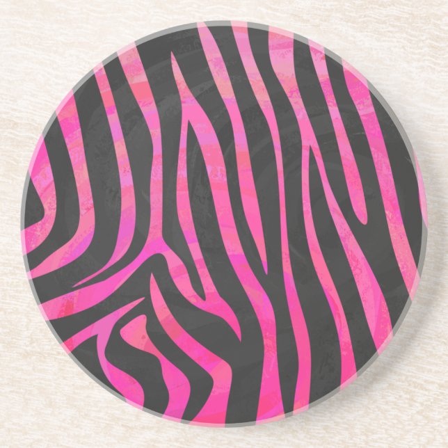 Zebra Black och Shock rosa Print Underlägg (Framsidan)