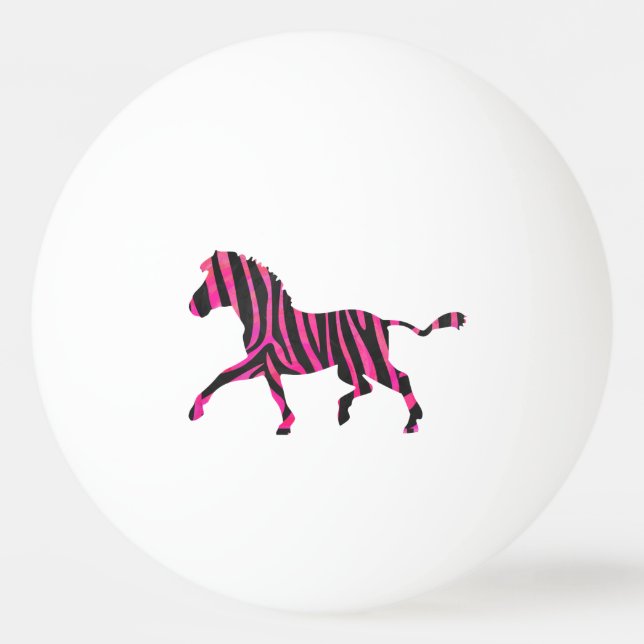Zebra Black och Shock rosa Silhouette Pingisboll (Baksidan)