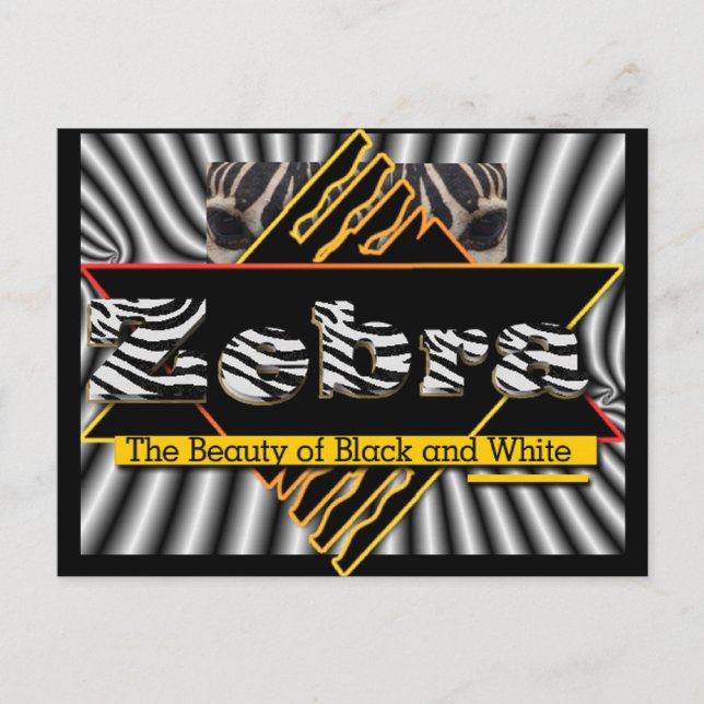 ZEBRA ~ BLACK- OCH VITBÄRARENS BÄSTA VYKORT (Framsida)
