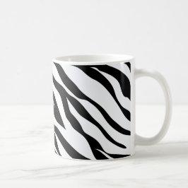 Zebra Black och White Mönster Kaffemugg