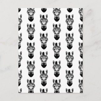 Zebra Black och White Mönster Vykort