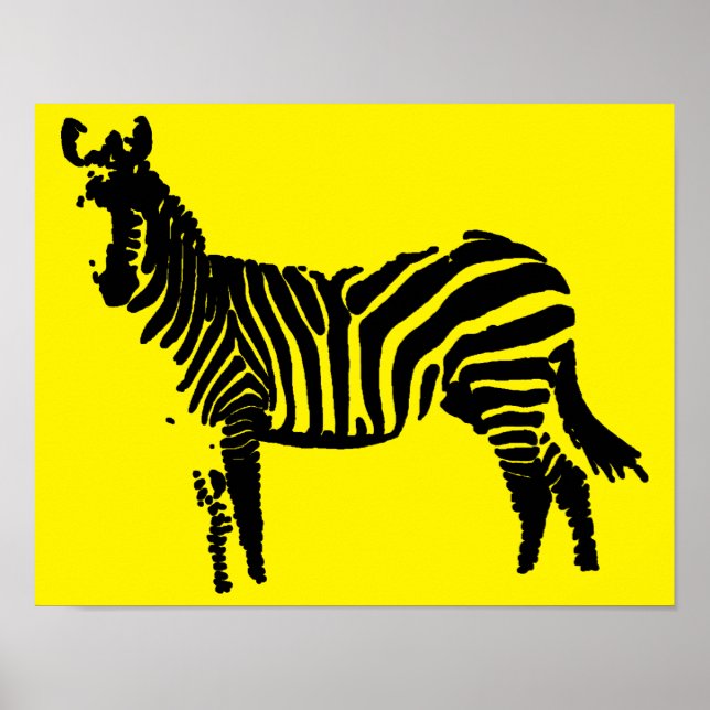 Zebra Black Silhouette Poster (Framsidan)