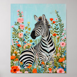 Zebra bland blooms 🦓 poster